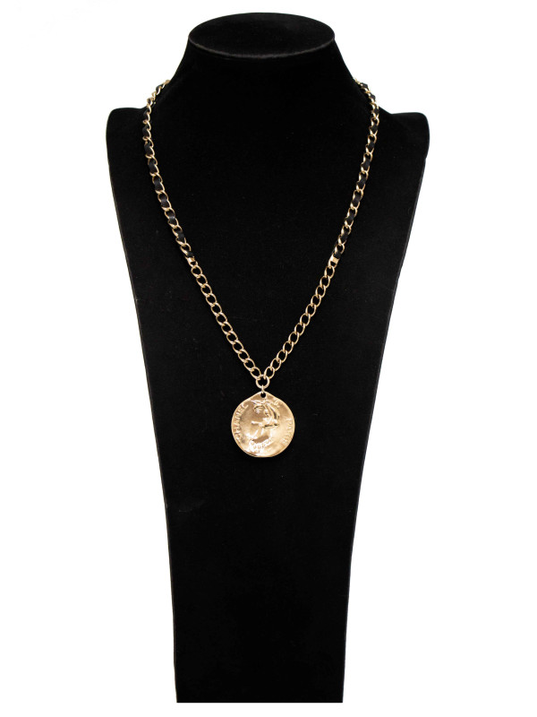 Collier médaillon Chanel chaine dorée