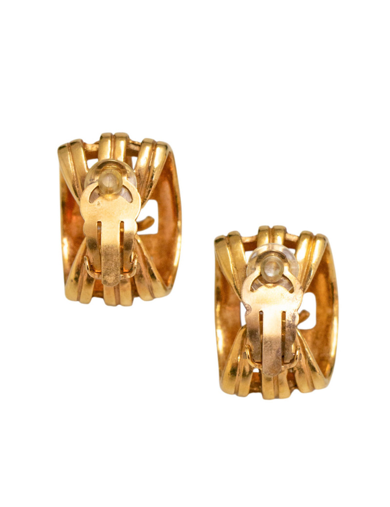 Boucles d'oreilles dorées Chanel Printemps 1996