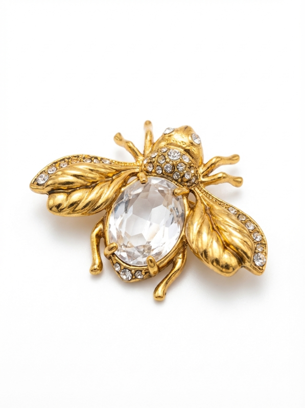 Broche Abeille Dorée Swarovski
