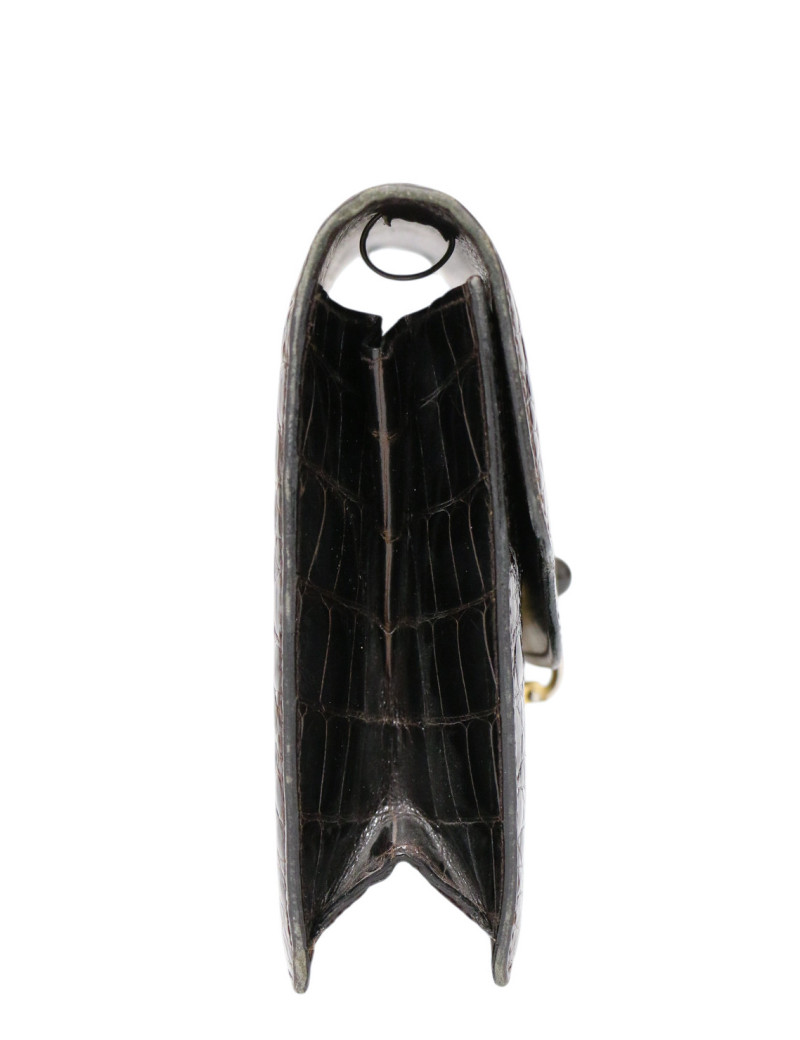 Pochette Gucci Alligator marron Vintage