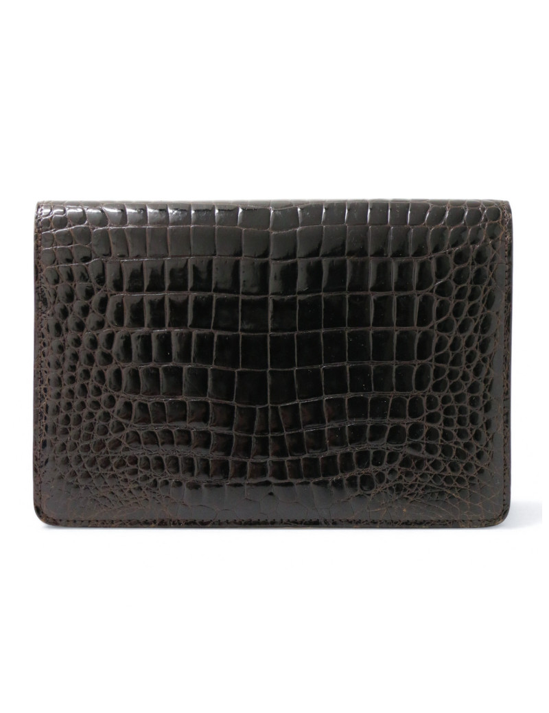 Pochette Gucci Alligator marron Vintage