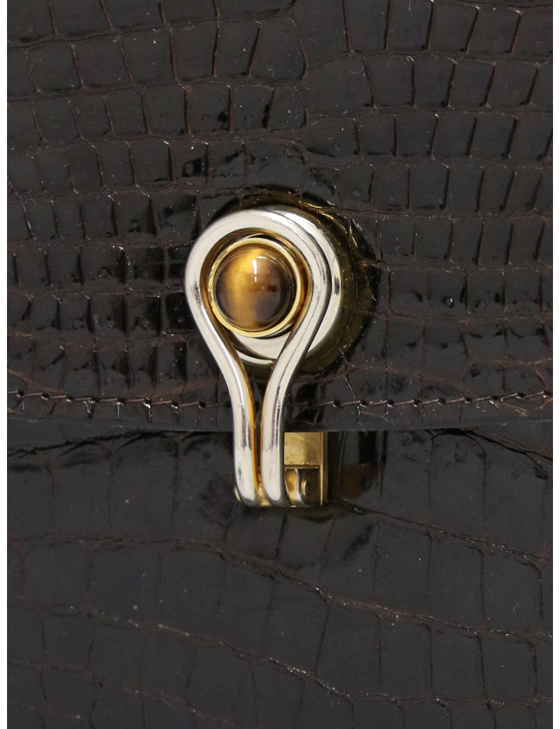 Pochette Gucci Alligator marron Vintage