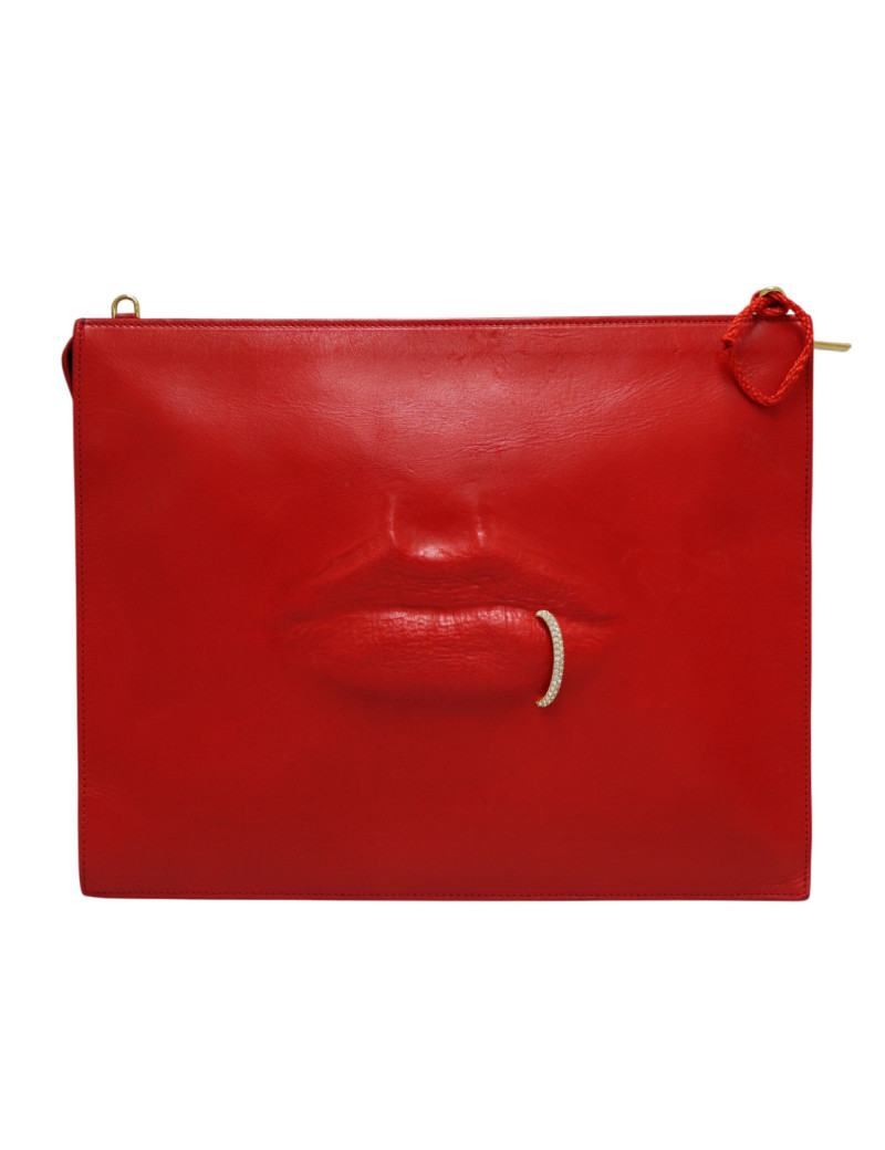 Pochette SCHIAPARELLI bouche Dali rouge 2025