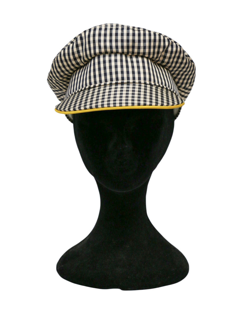 Casquette Hermès T57 Opéra  vichy bleu marine P/E 2007