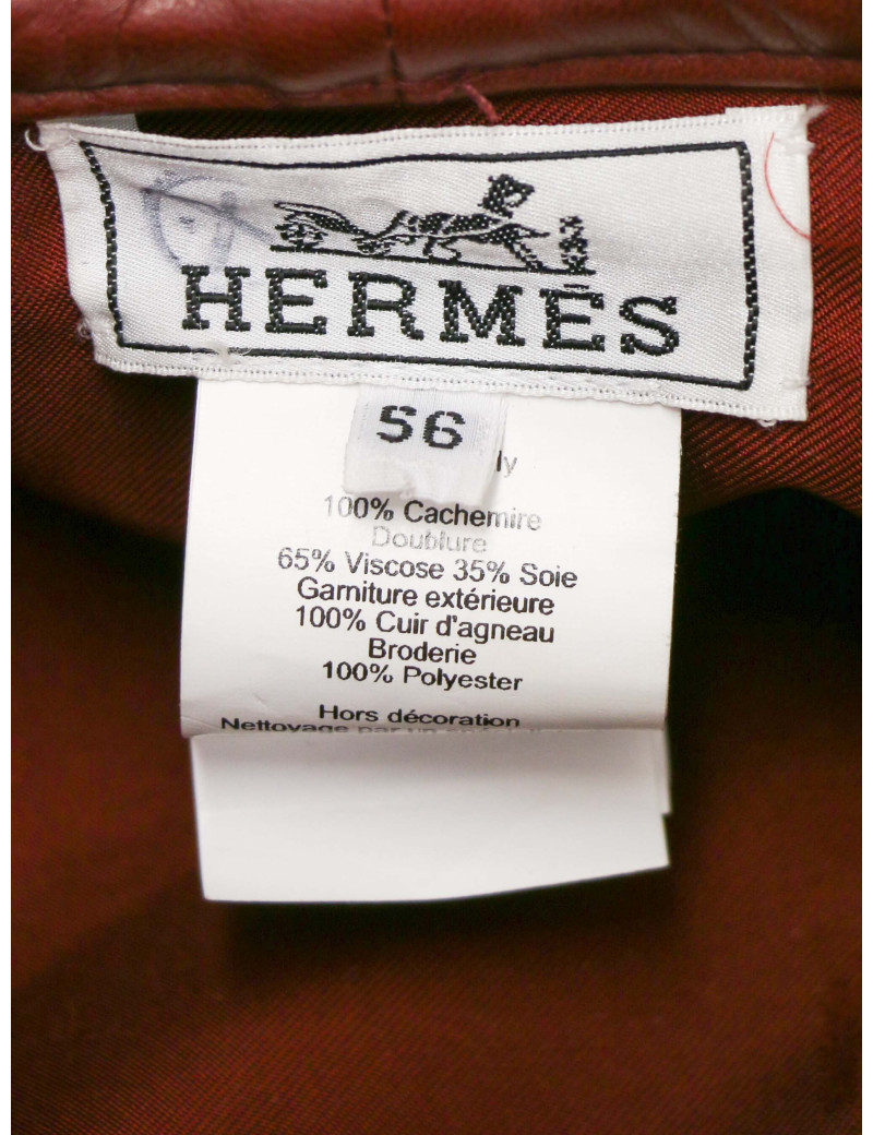 Béret Hermès 100 % cachemire