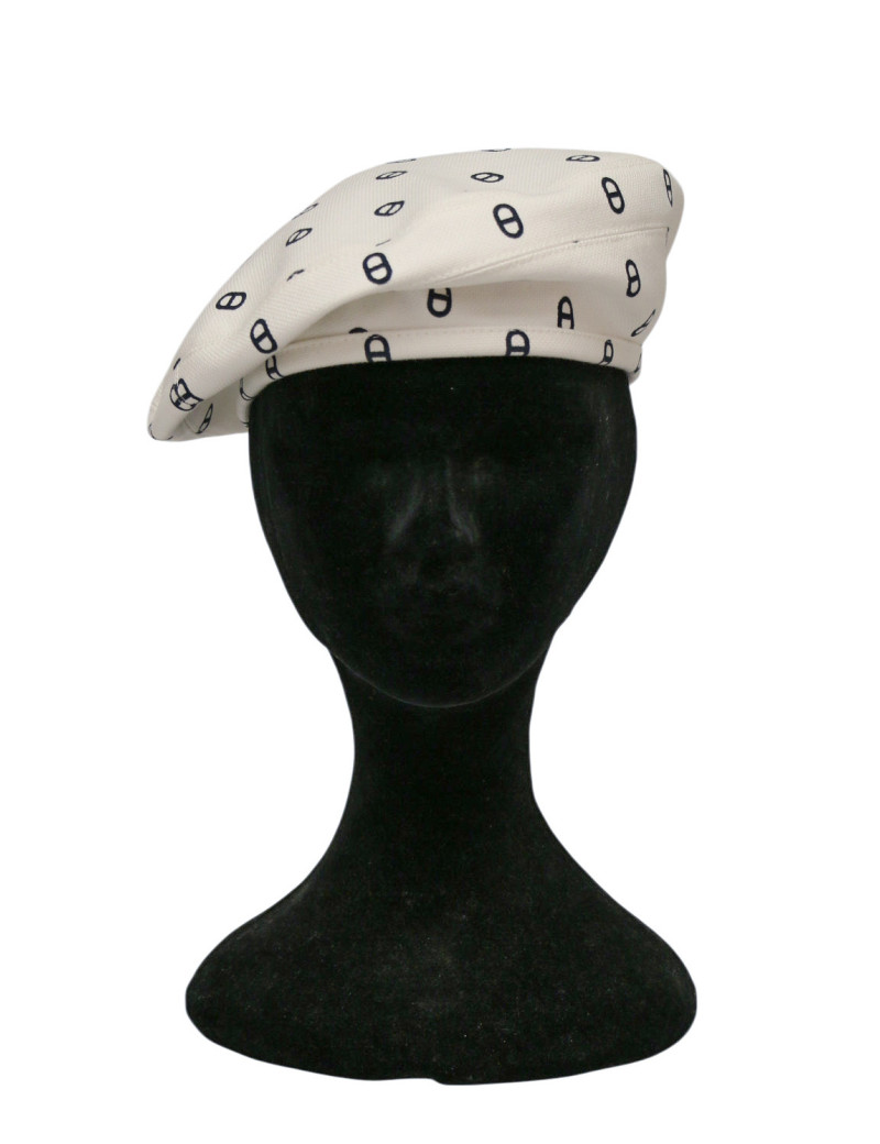 Beret Hermès Saint Honoré blanc cassé