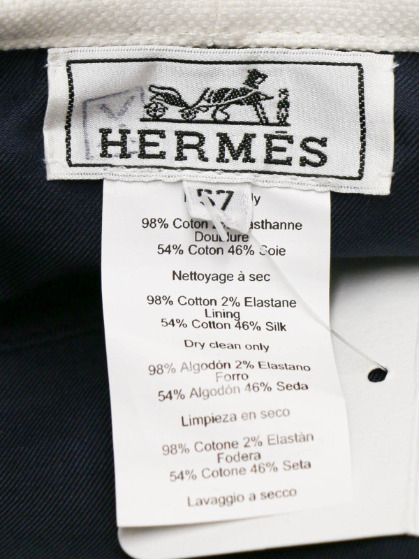 Beret Hermès Saint Honoré blanc cassé