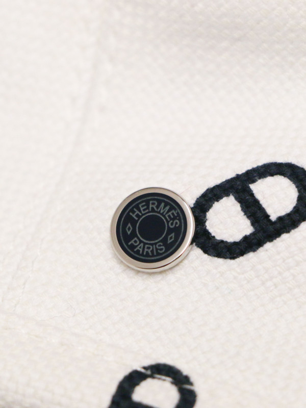 Beret Hermès Saint Honoré blanc cassé