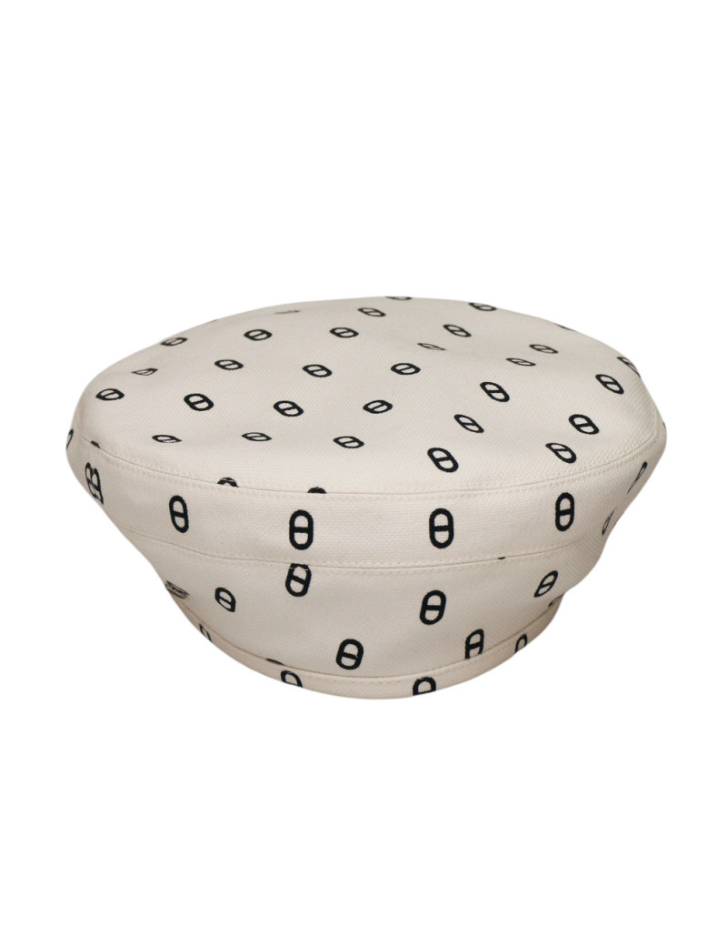 Beret Hermès Saint Honoré blanc cassé