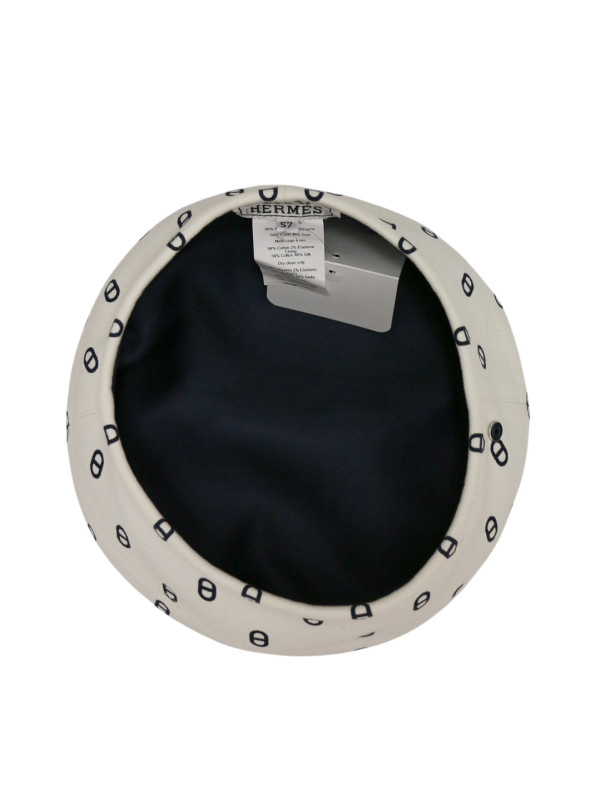 Béret Hermès Saint Honoré blanc cassé