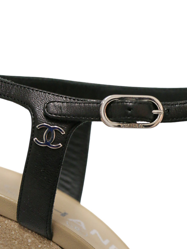 Sandales CHANEL compenséesT37 beige