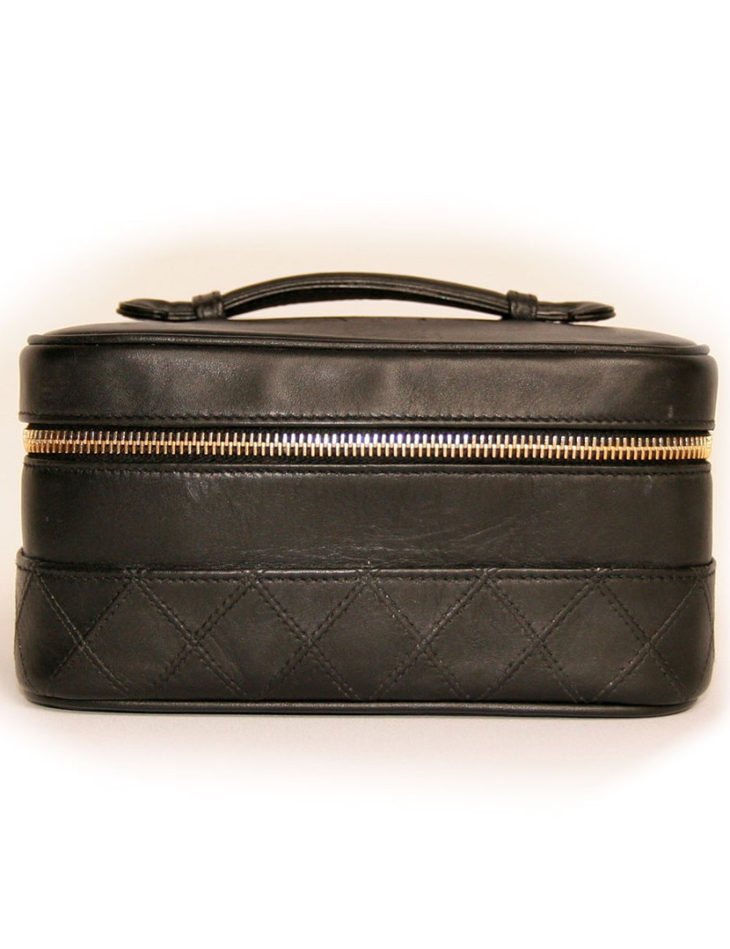 Vanity case CHANEL en cuir noir