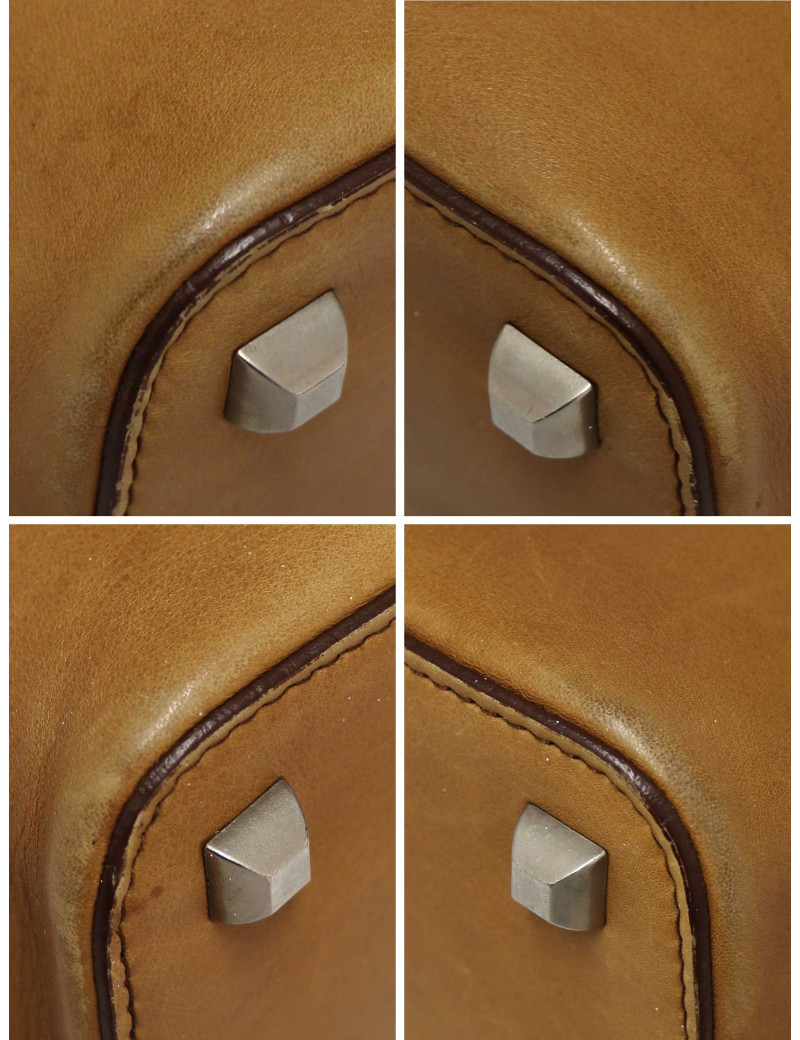 Petit sac Prada Hobo cuir marron clous