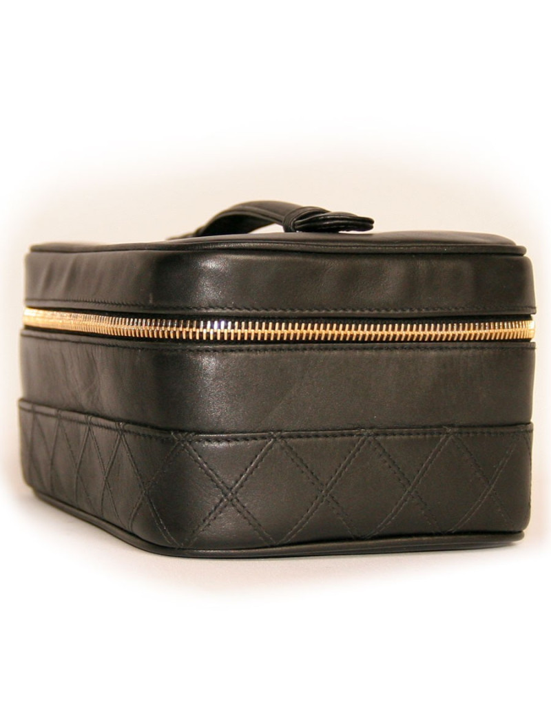 Vanity case CHANEL en cuir noir