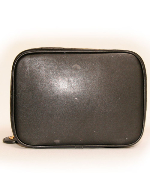 Vanity case CHANEL en cuir noir