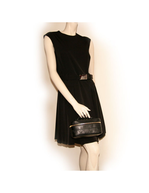 Vanity case CHANEL en cuir noir