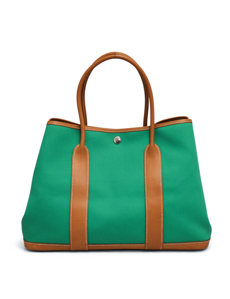 Hermès Garden Party bamboo green and gold barenia