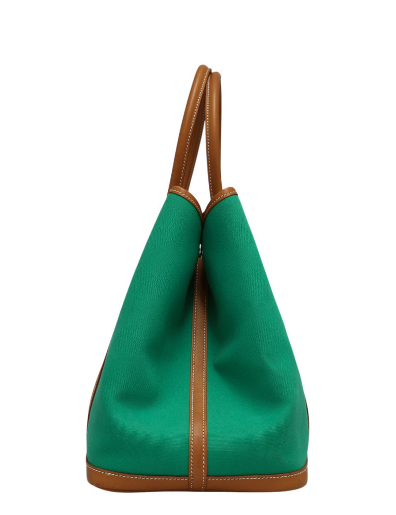 Hermès Garden Party bamboo green and gold barenia