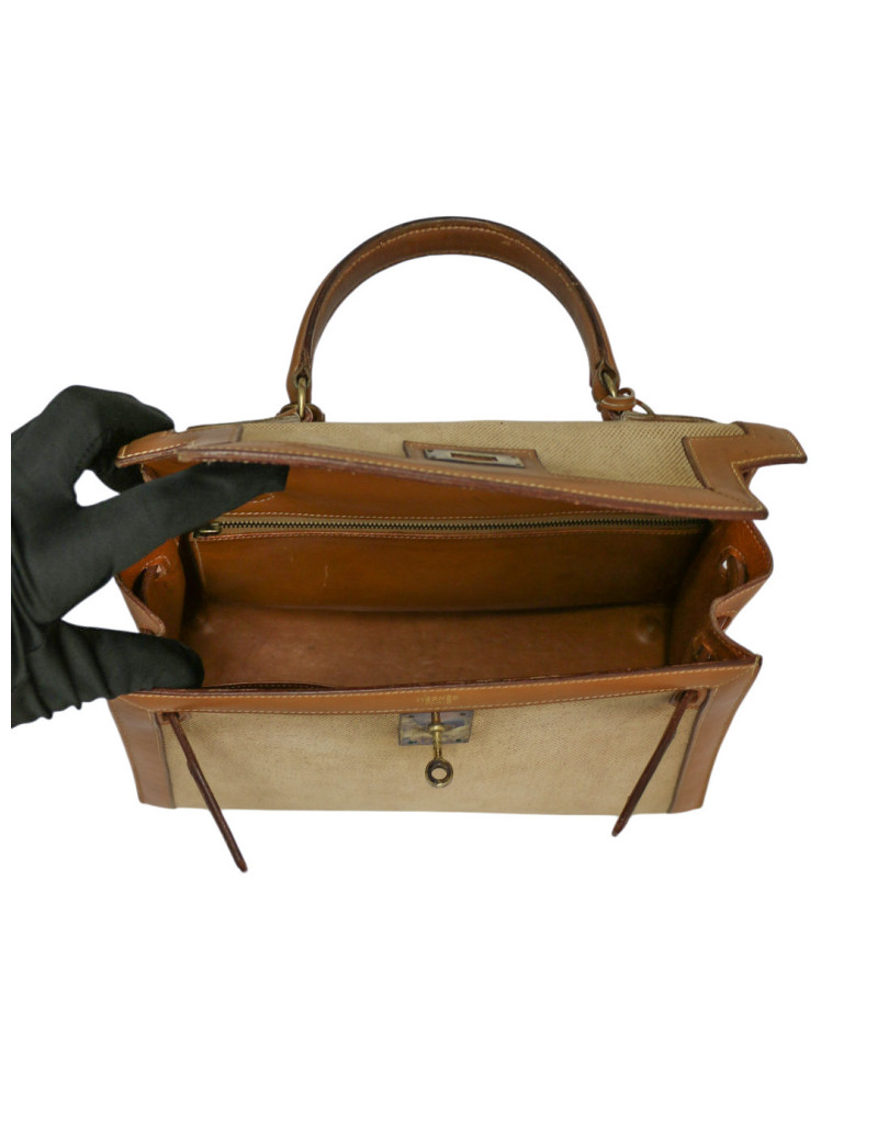 Kelly 28 toile et cuir Hermès 1962