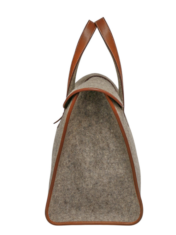 Sac Hermès Feudou Evelyne laine grise