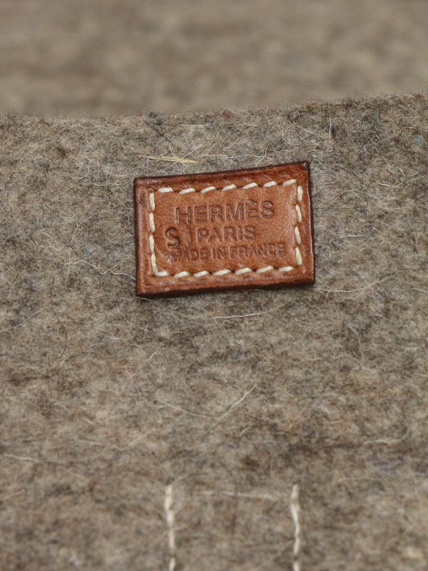 Sac Hermès Feudou Evelyne laine grise