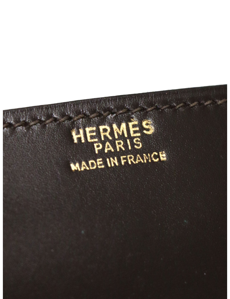 Hermès 1976 Quirus pochette in brown box leather