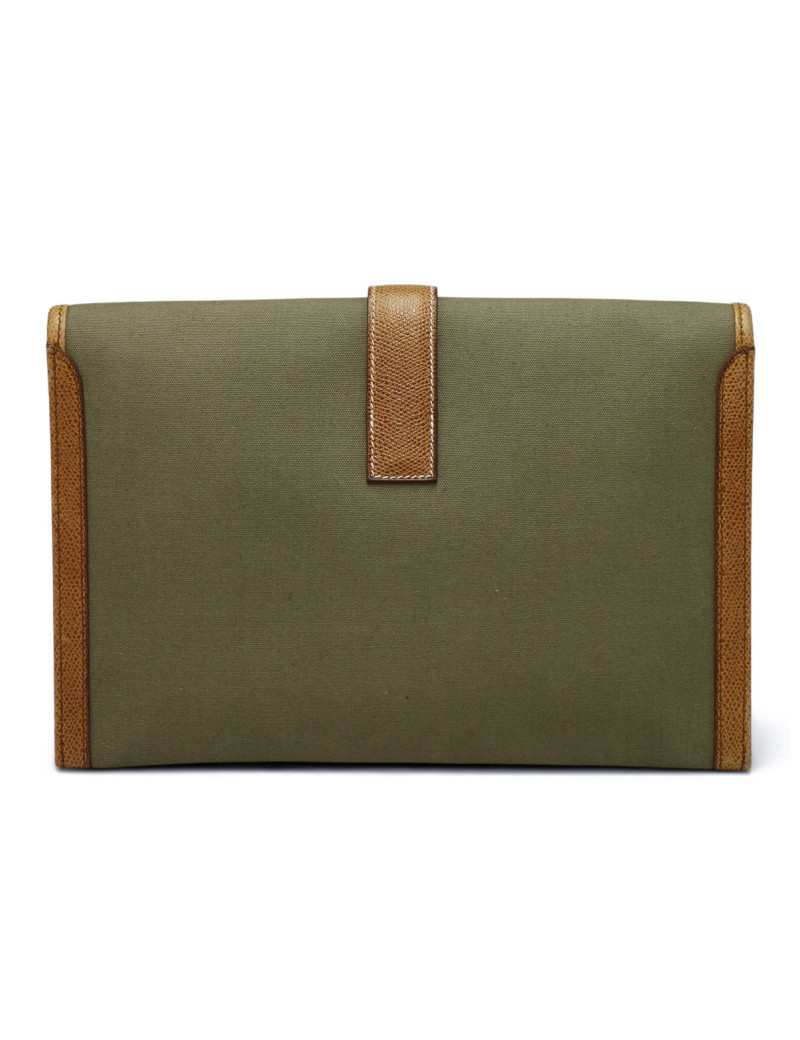 Pochette Jige Hermès toile et cuir