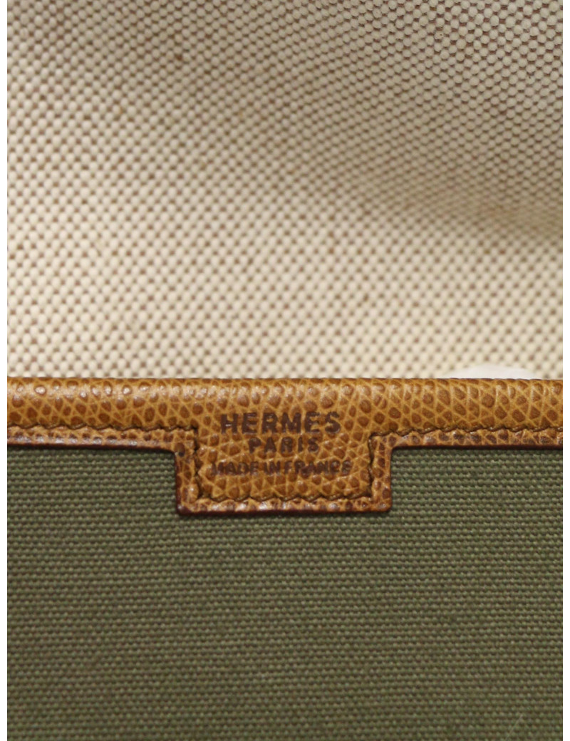 Pochette Jige Hermès toile et cuir