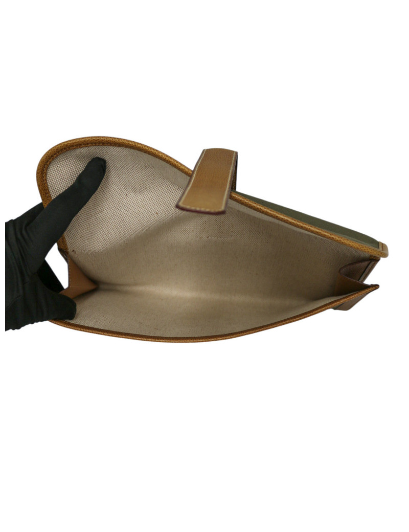 Pochette Jige Hermès toile et cuir