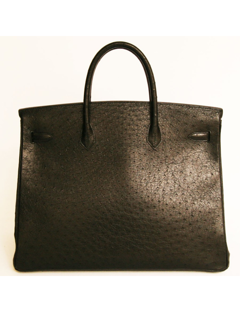 Sac Kelly 40 Hermes autruche noir