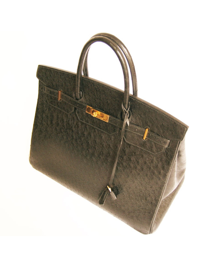 Sac Kelly 40 Hermes autruche noir