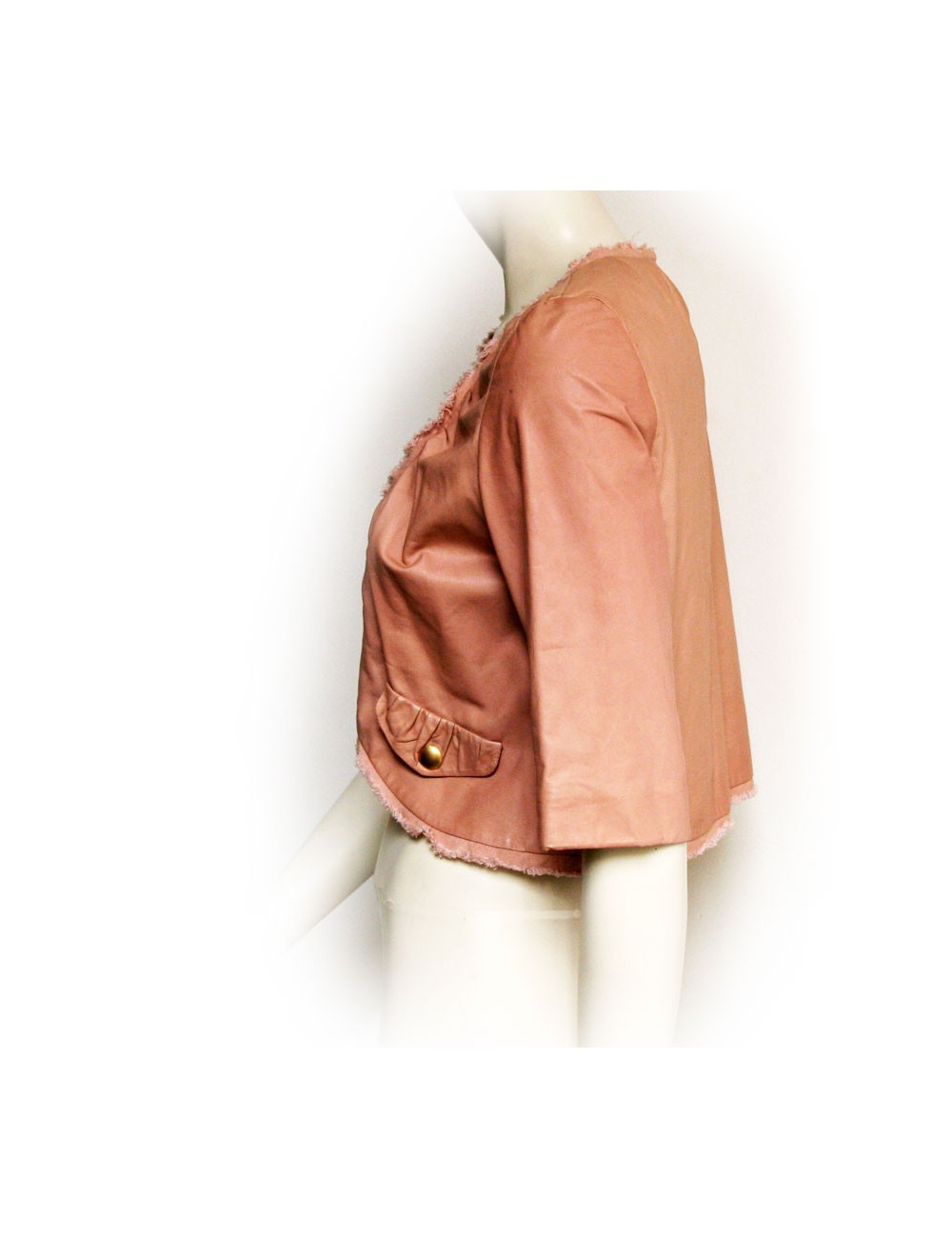 Veste en cuir rose pale MAURIZIO PECORARO Taille 42