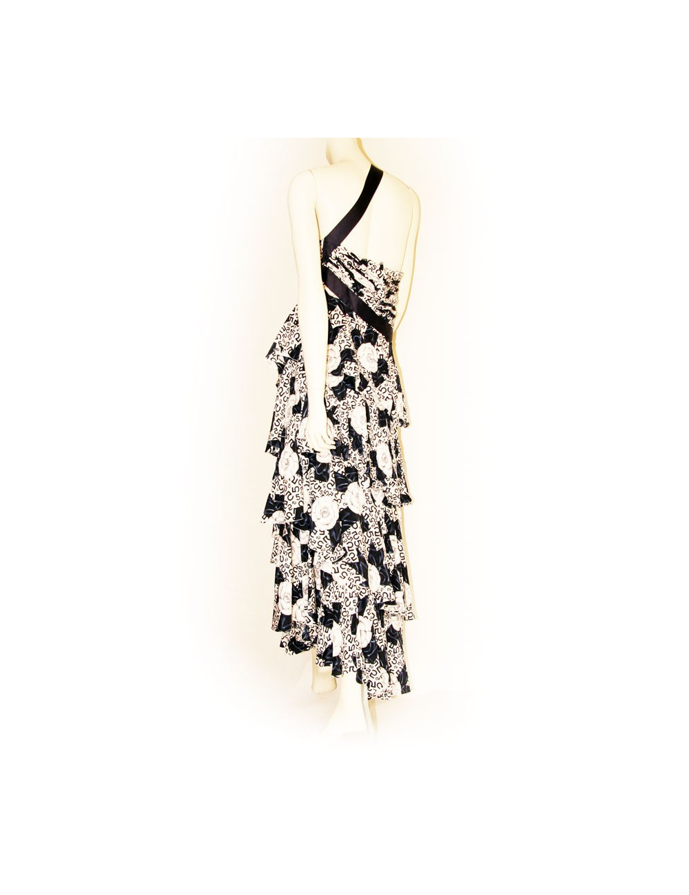 Robe CHANEL imprimés camélias en soie