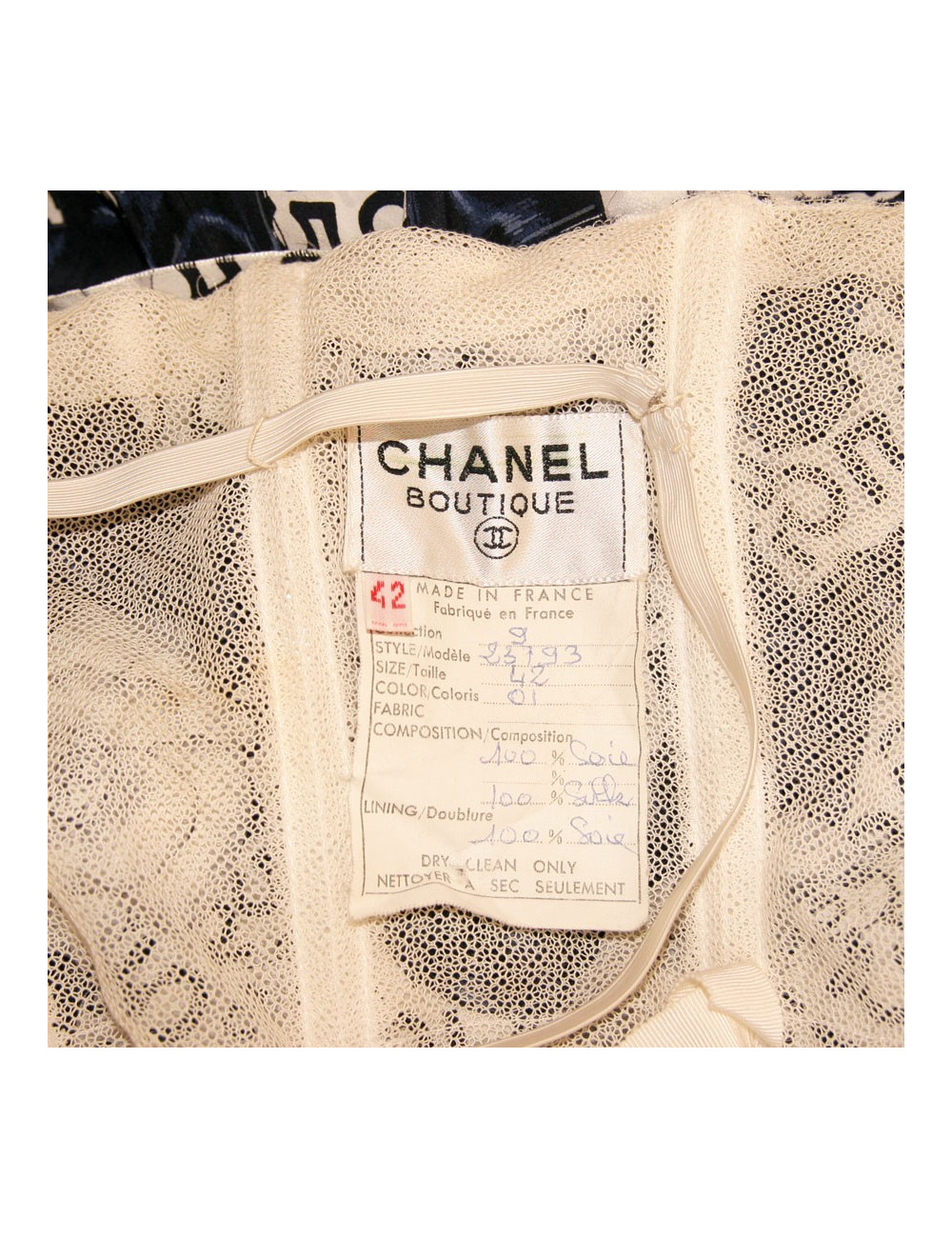 Robe CHANEL imprimés camélias en soie