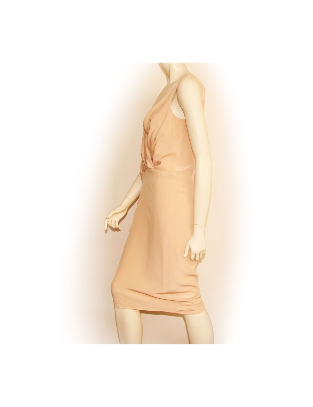 Robe en mousseline de soie nude MAURIZIO PECORARO