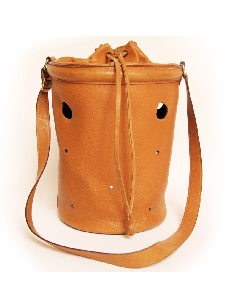 Sac Seau HERMES en cuir gold