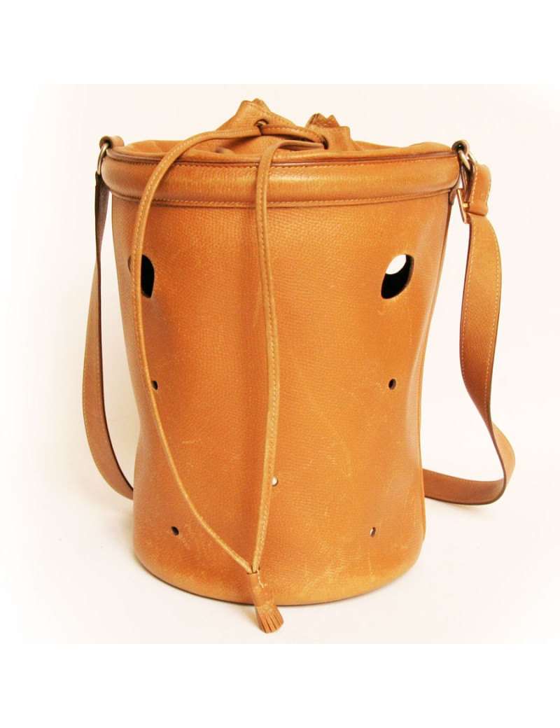 Sac Seau HERMES en cuir gold