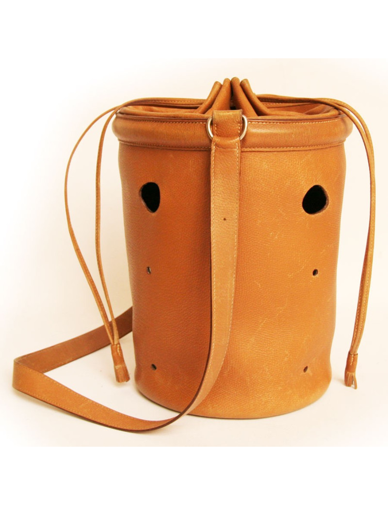 Sac Seau HERMES en cuir gold