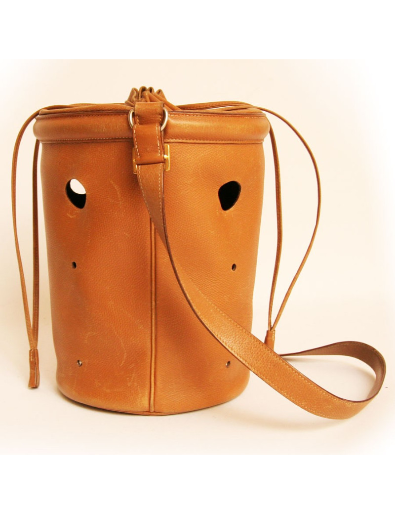 Sac Seau HERMES en cuir gold