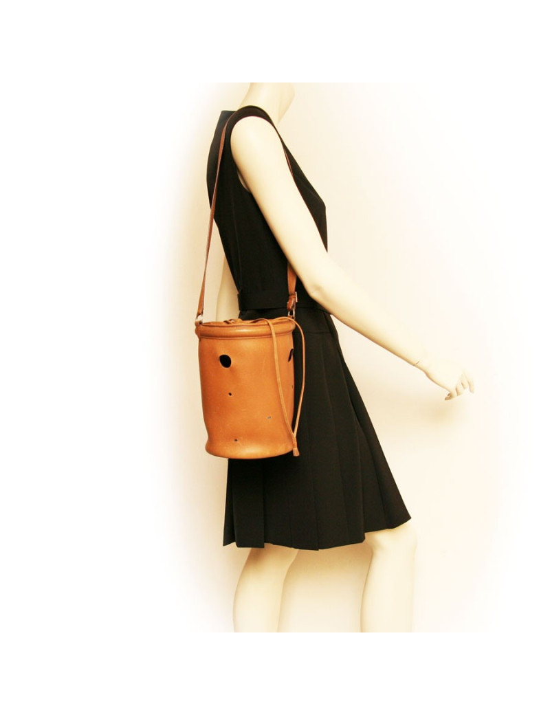 Sac Seau HERMES en cuir gold