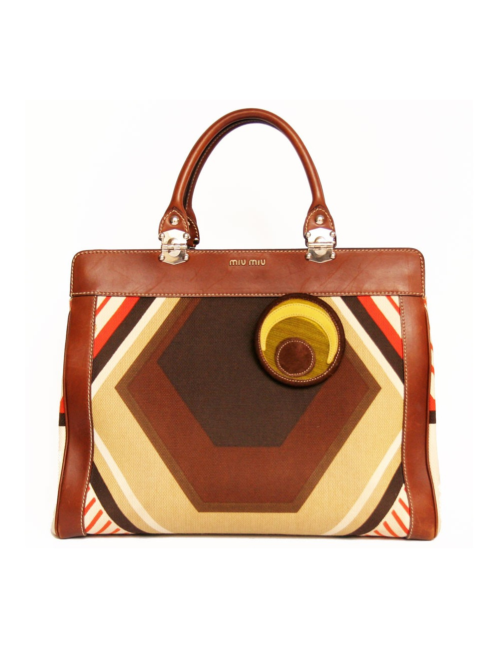 Sac MIU MIU toile et cuir