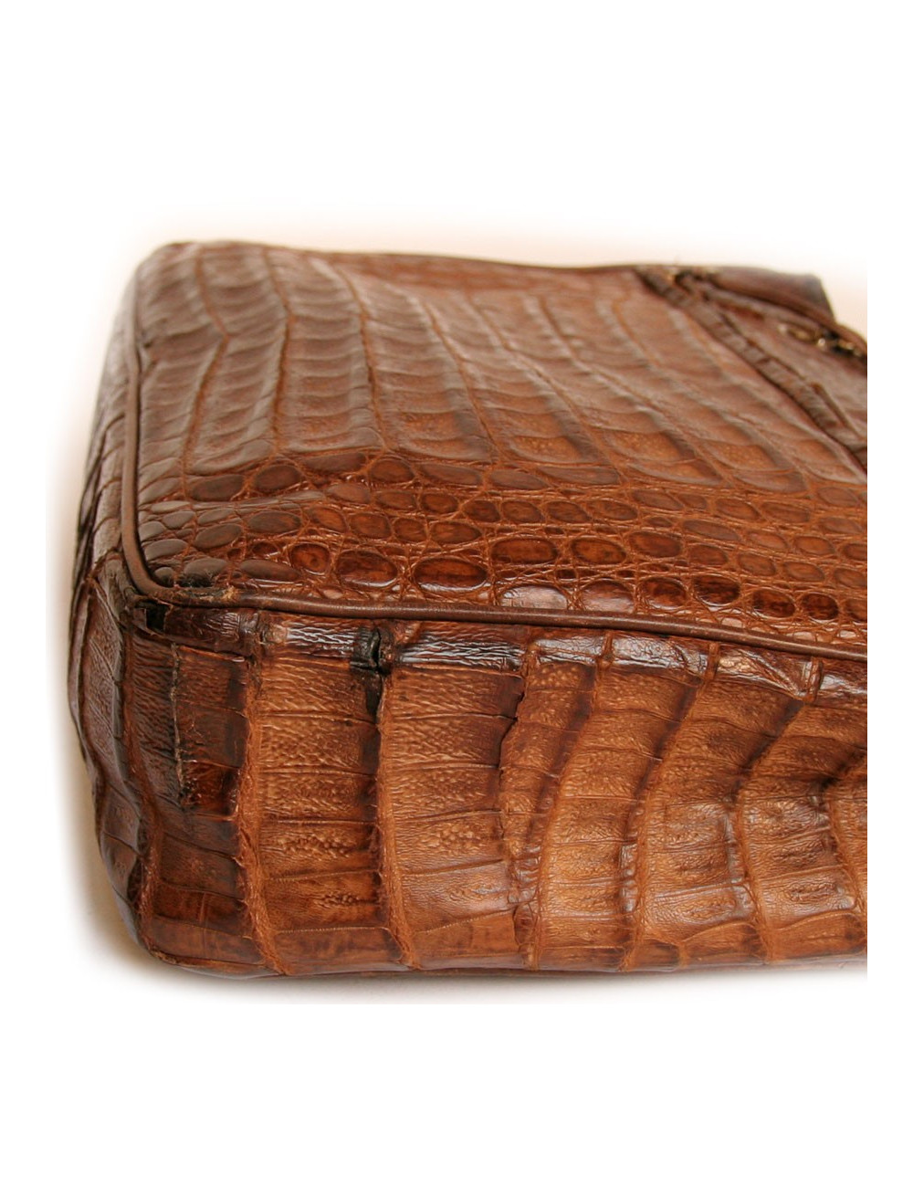 Sac CHANEL crocodile marron vintage