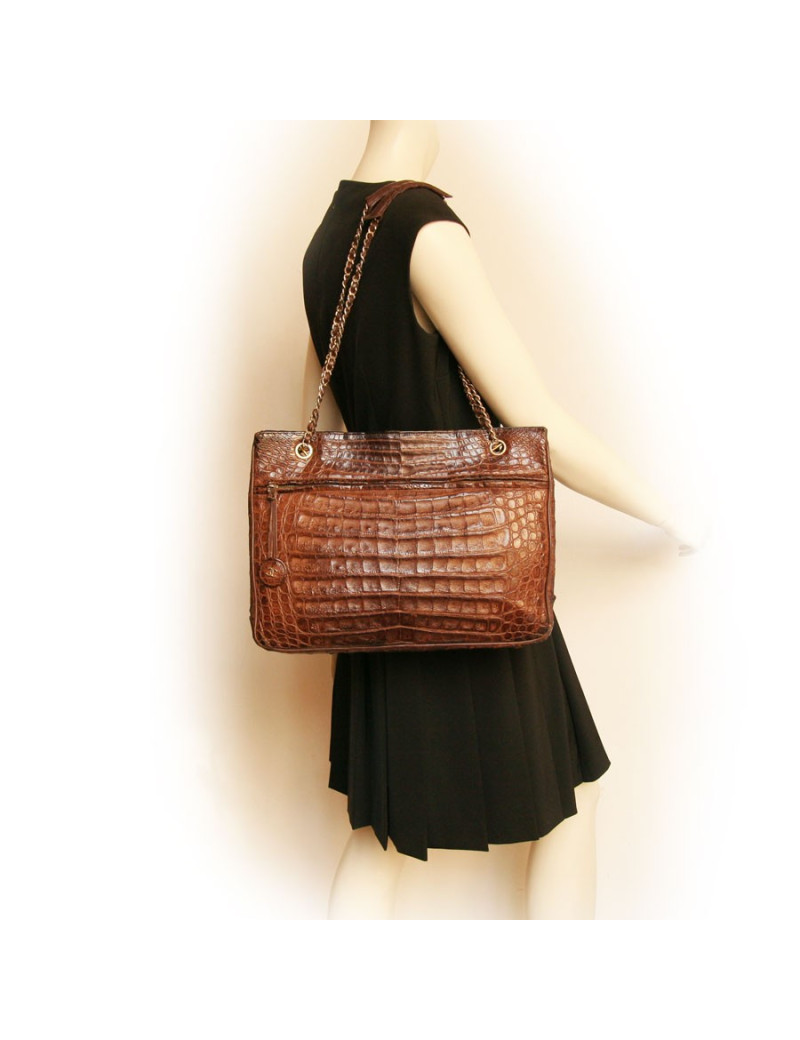 CHANEL vintage Brown crocodile bag