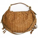 MIU MIU Brown braided leather bag