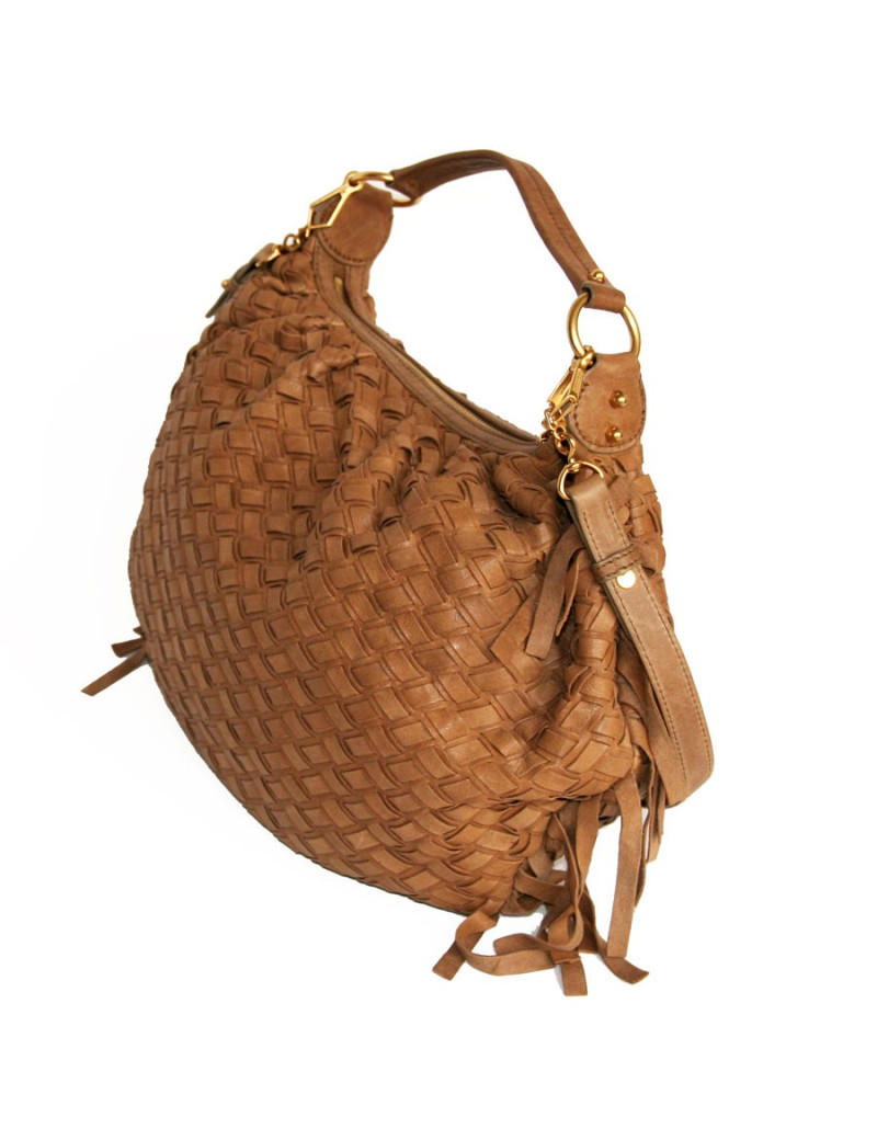 Sac MIU MIU cuir marron tréssé