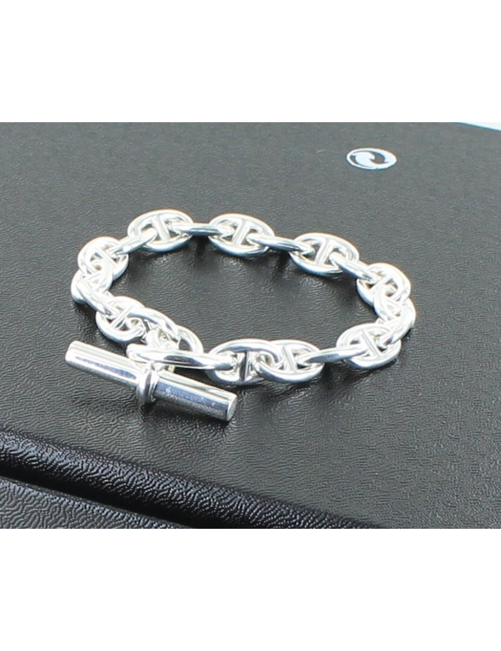 bracelet HERMES chaîne d'ancre argent massif