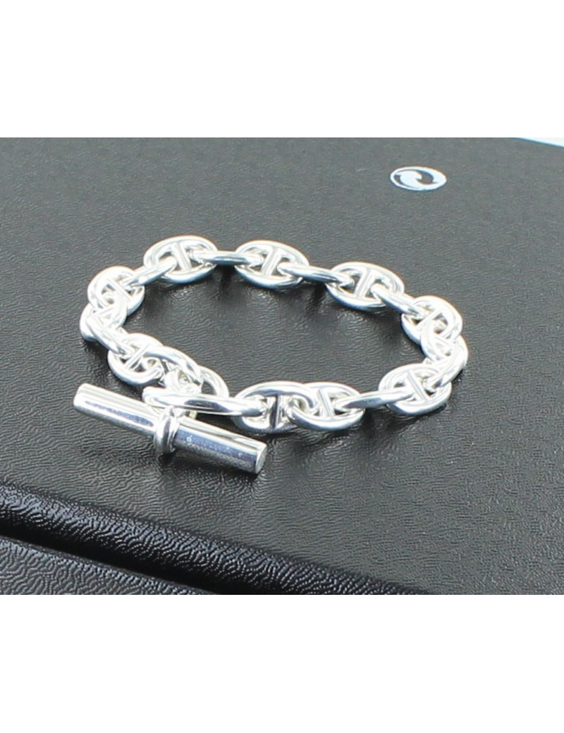 bracelet HERMES chaîne d'ancre argent massif