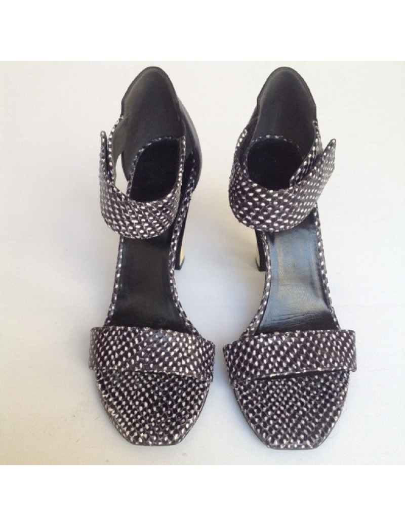 Sandales hautes python noir et blanche BALENCIAGA T38,5