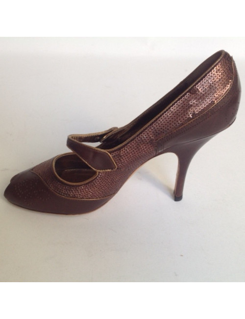 Sandales hautes PRADA  T40 cuir marron dorée