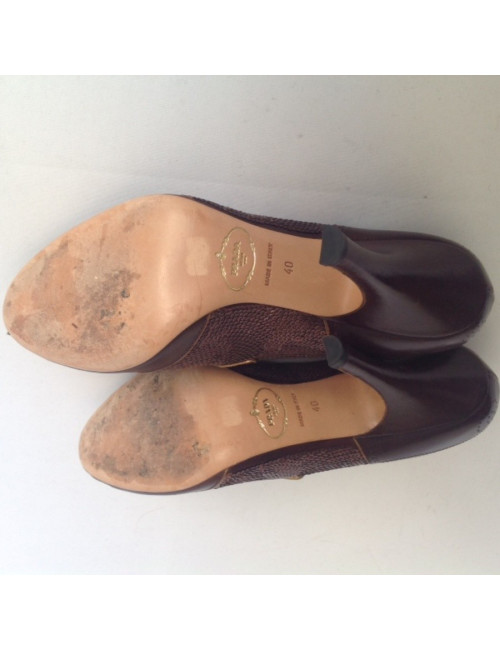Sandales hautes PRADA  T40 cuir marron dorée